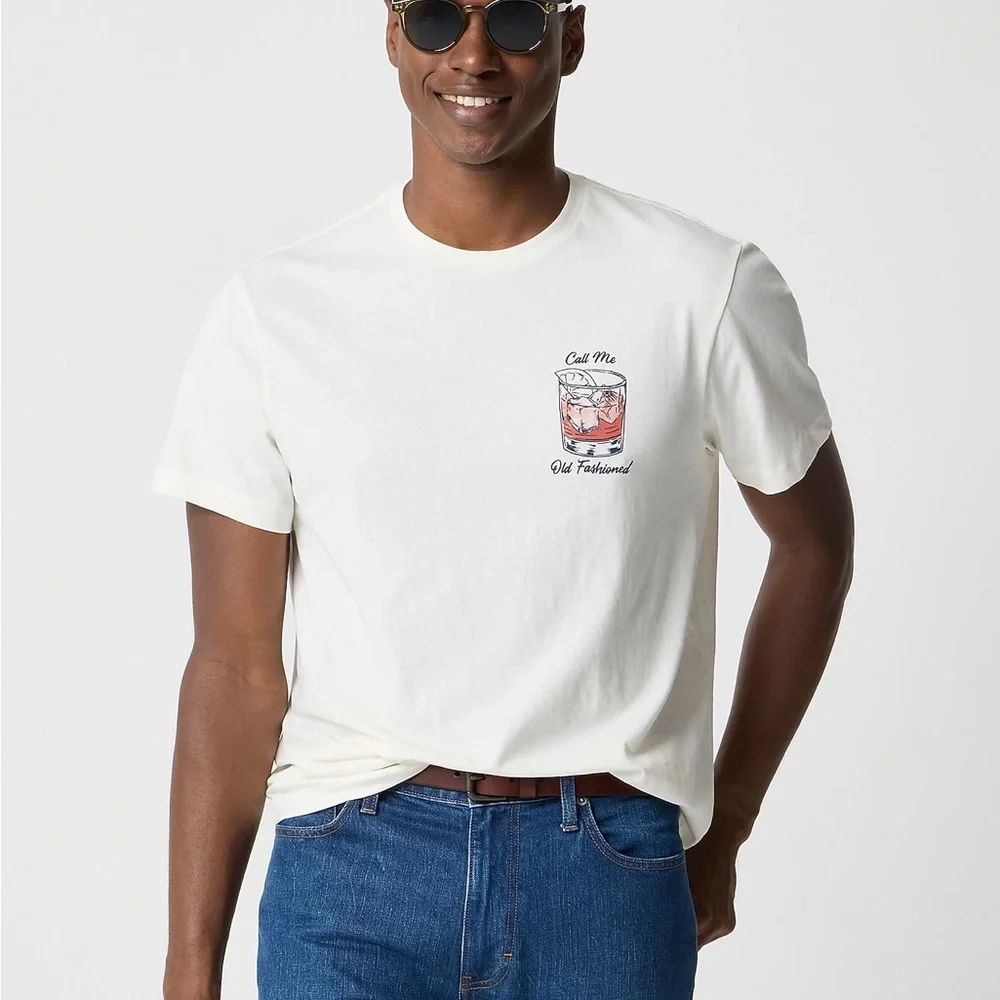 J. Crew ‘Old fashioned’ whiskey drink highball glass Men’s Graphic Tee XL